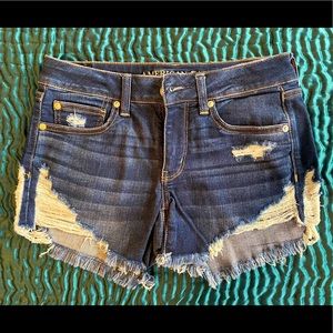 American Eagle MIDI Destructed Denim Shorts